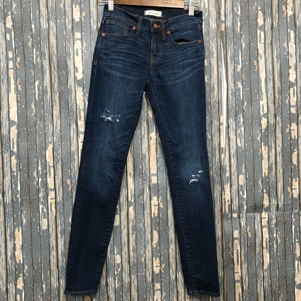 Madewell Mid Rise Skinny Skinny Stretch Distressed Jeans Womens Size 24
